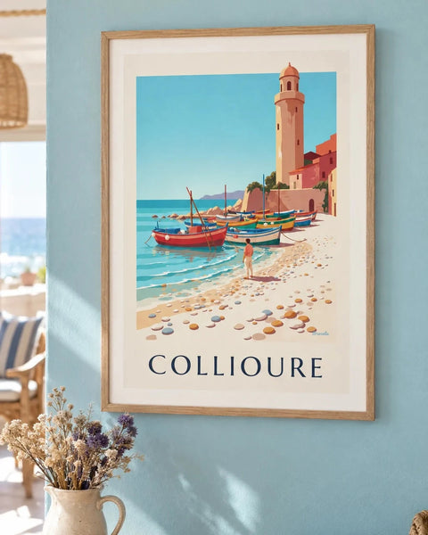 Collioure posters: collection poster framed in an interior
