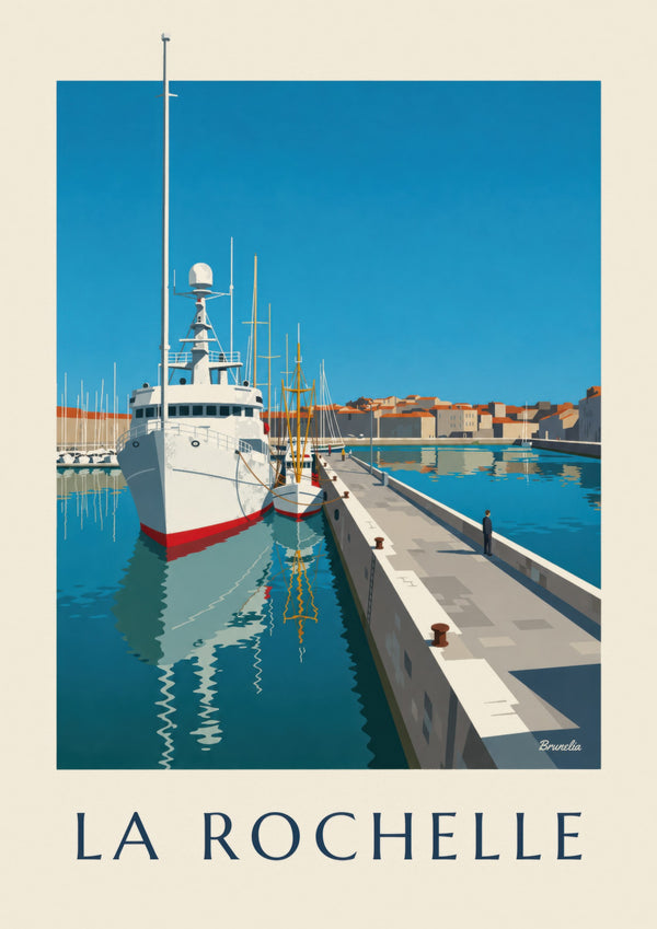 Affiche van het Bassin des Chalutiers in La Rochelle