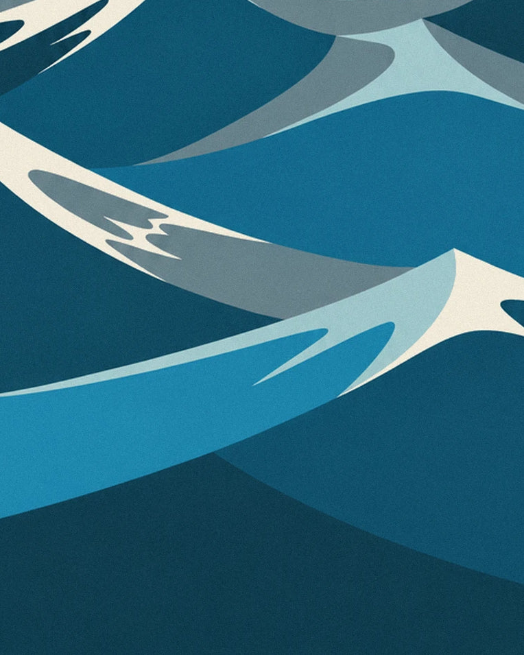 Poster bultrug die in de oceaan duikt, staart omhoog: detail in close-up