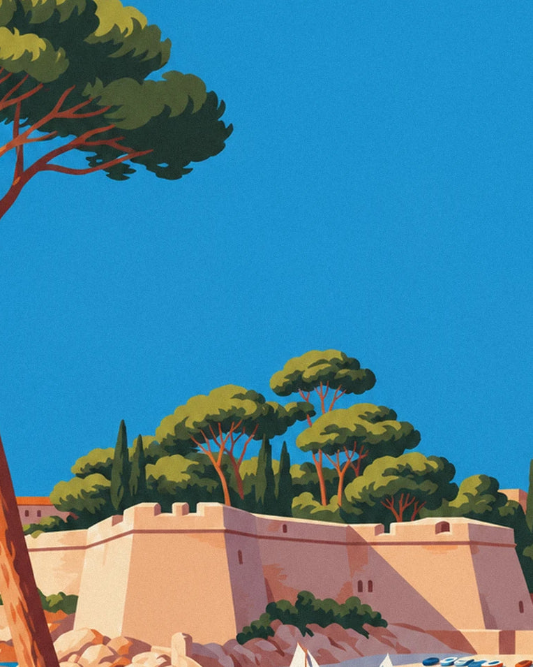 Sainte-Marguerite island and Fort Royal off Cannes poster: close-up detail
