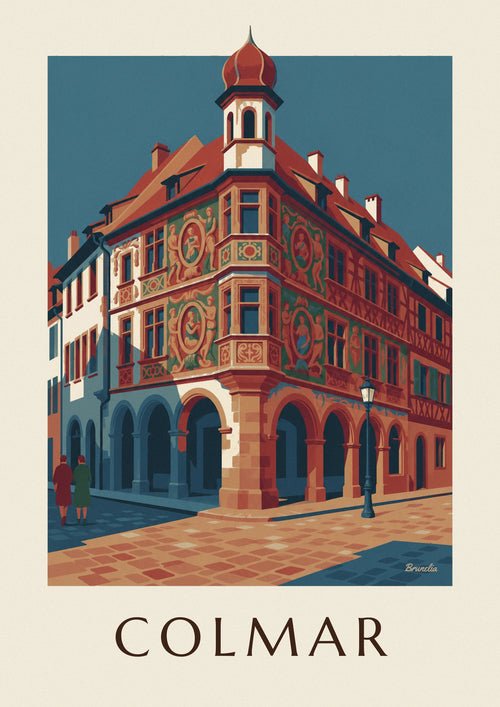 Poster Maison Pfister met houtgesneden galerij in Colmar: de hele poster