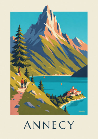 Poster wandeling boven het meer van Annecy: de volledige poster