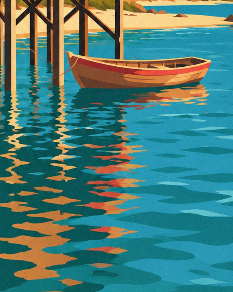 Arcachon Bay stilt houses at dusk poster: close-up detail