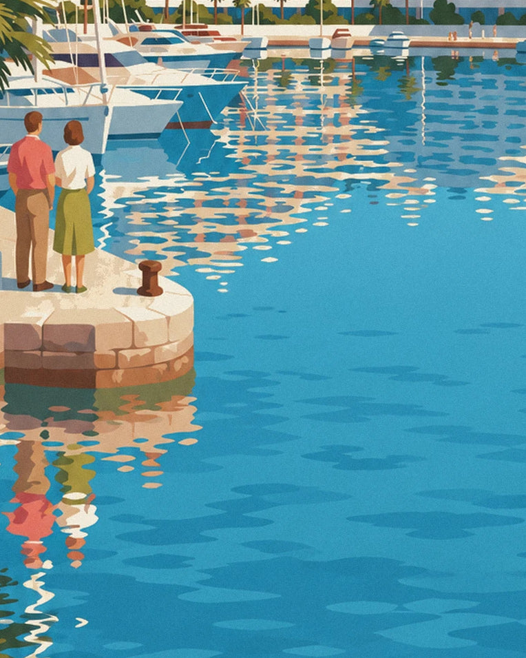 Poster jachthaven Baie des Anges in Villeneuve-Loubet: detail in close-up