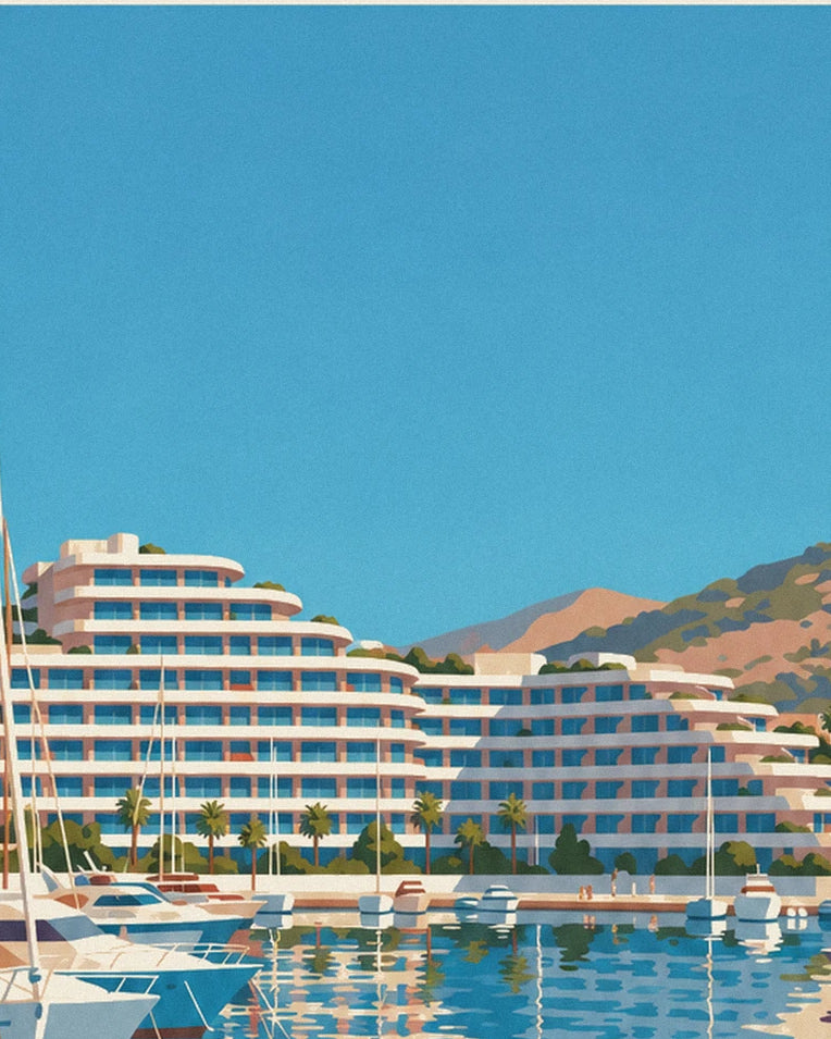 Poster jachthaven Baie des Anges in Villeneuve-Loubet: detail in close-up