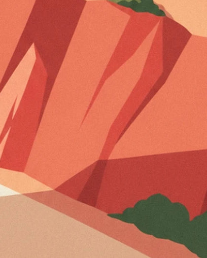 Les falaises rouge orangé de l’Estérel, aux pans anguleux bordés de buissons verts