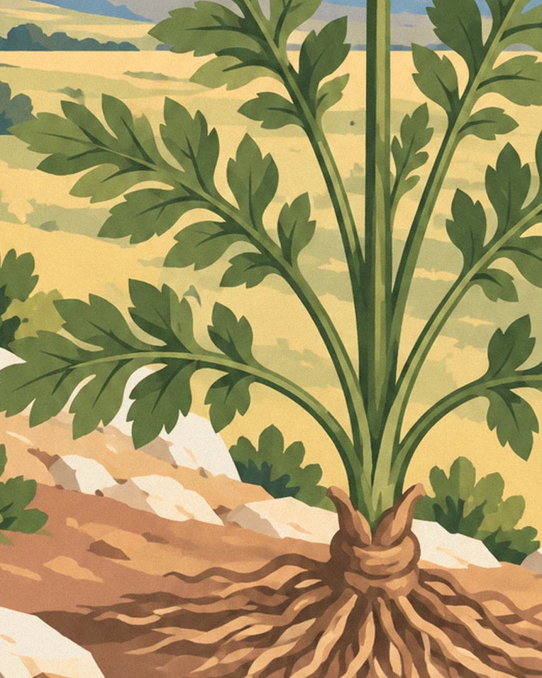 Valerian medicinal plant poster: close-up detail