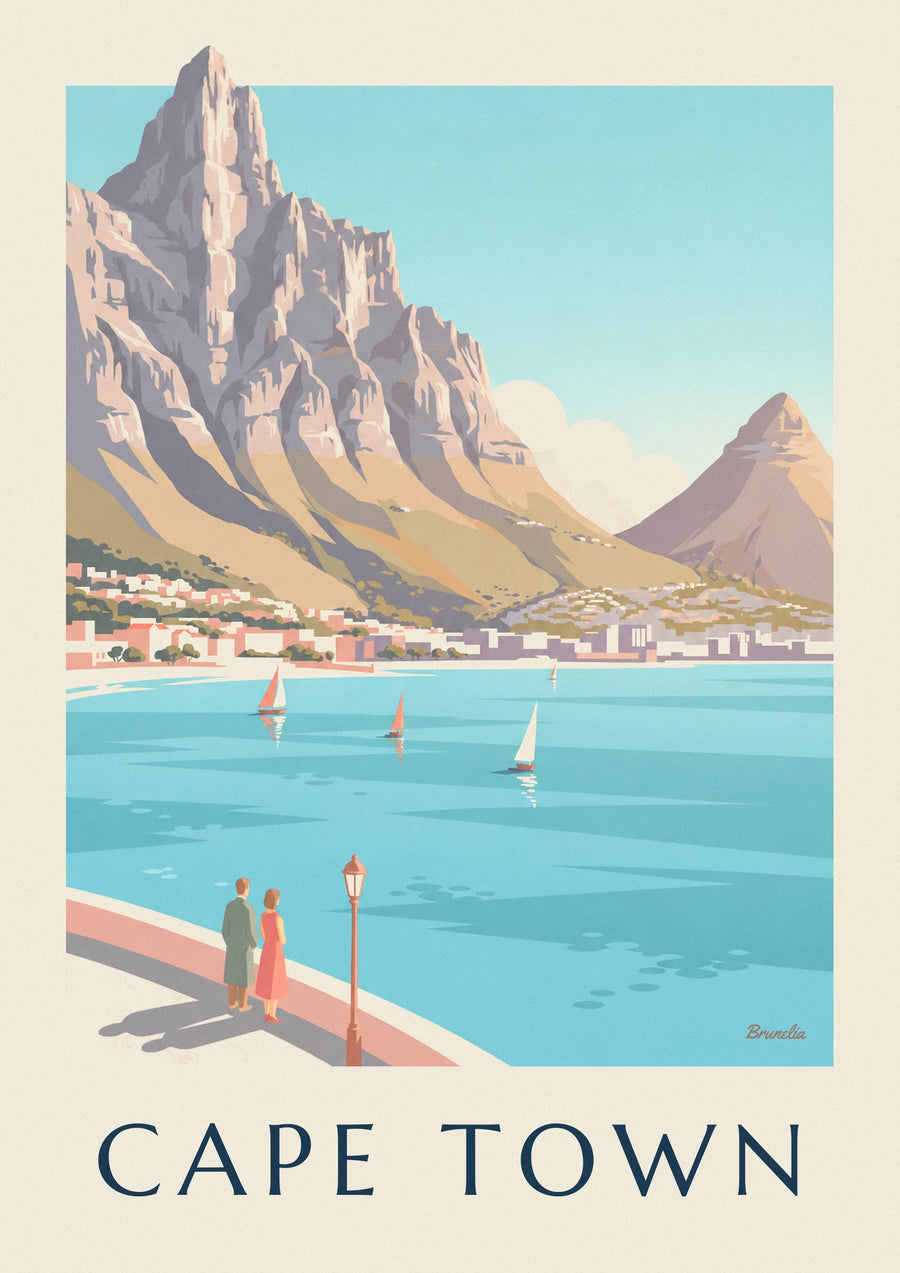 Poster Tafelberg en Lion's Head in Kaapstad