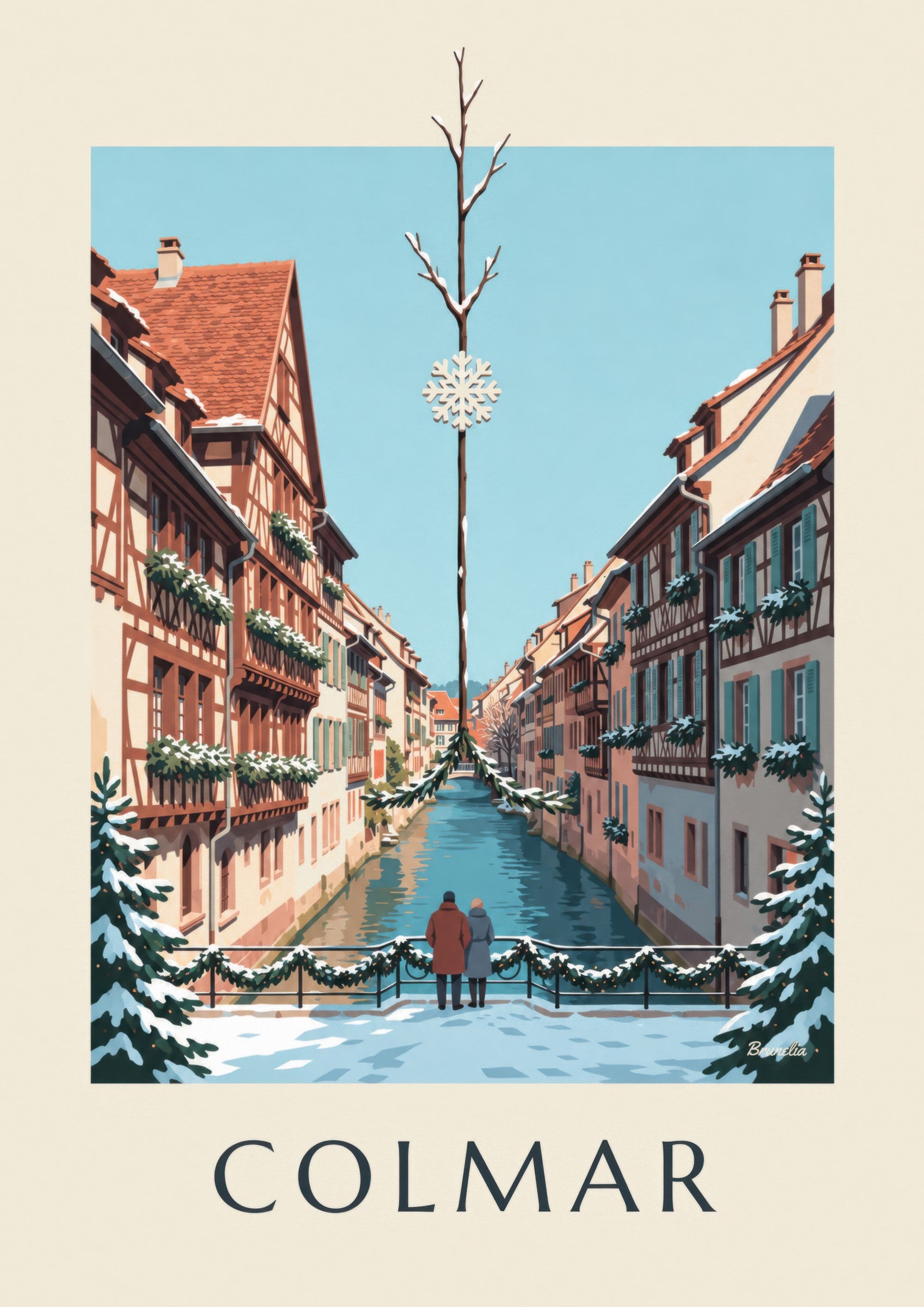 Poster Klein Venetië in Colmar met Kerstmis: detail in close-up