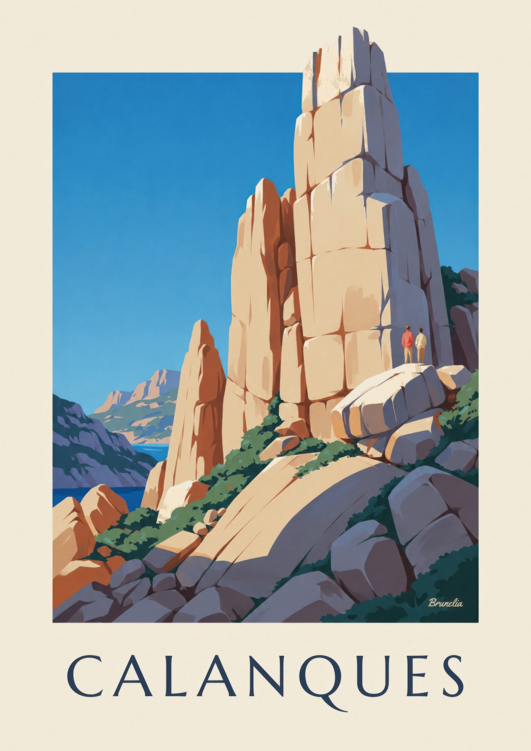Affiche Grande Candelle, calanques de Sugiton: detail in close-up