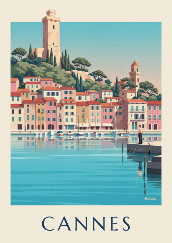 Poster Oude Haven van Cannes en Le Suquet