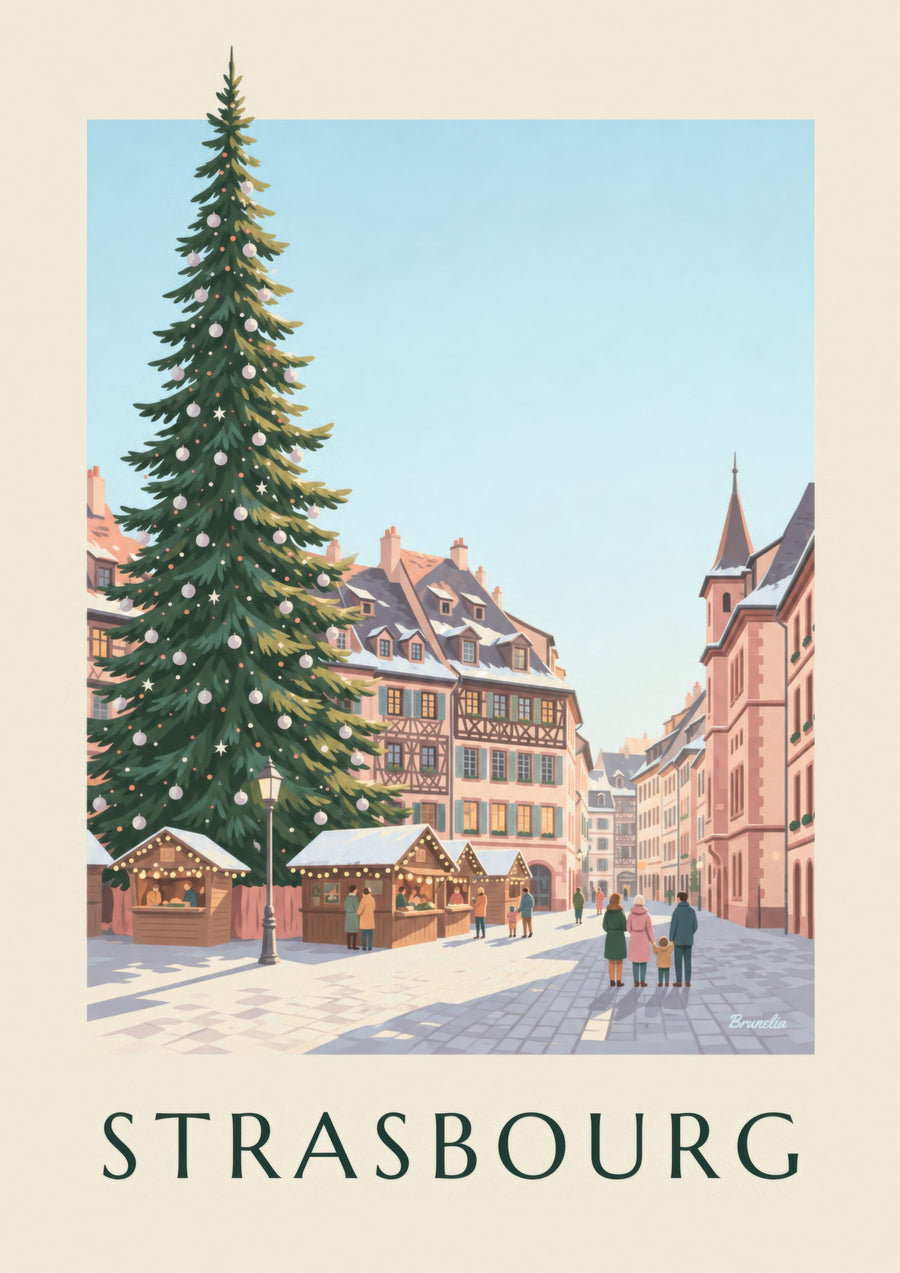 Poster kerstmarkt van Straatsburg