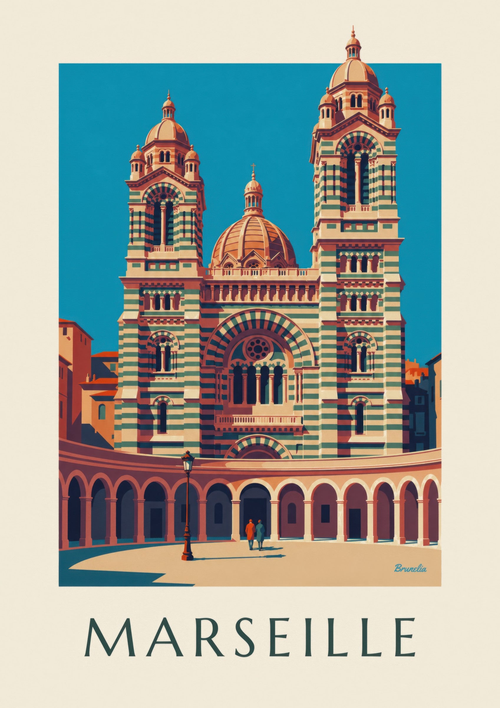 Affiche cathédrale de la Major à Marseille: detail in close-up
