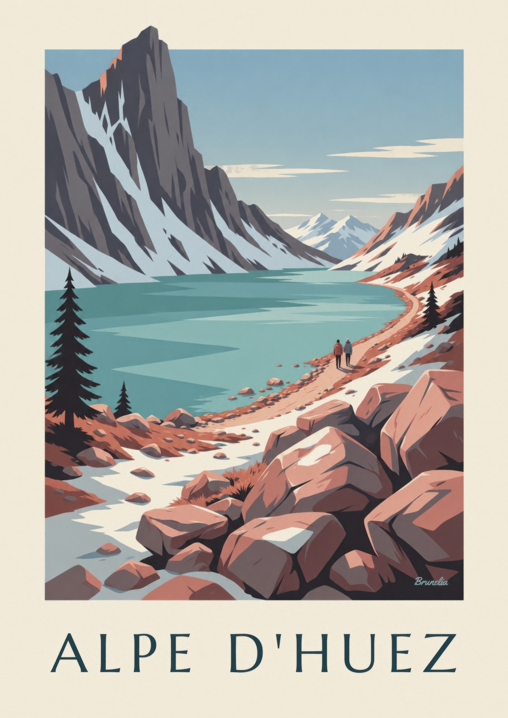 Poster Lac Blanc in de Grandes Rousses: detail in close-up