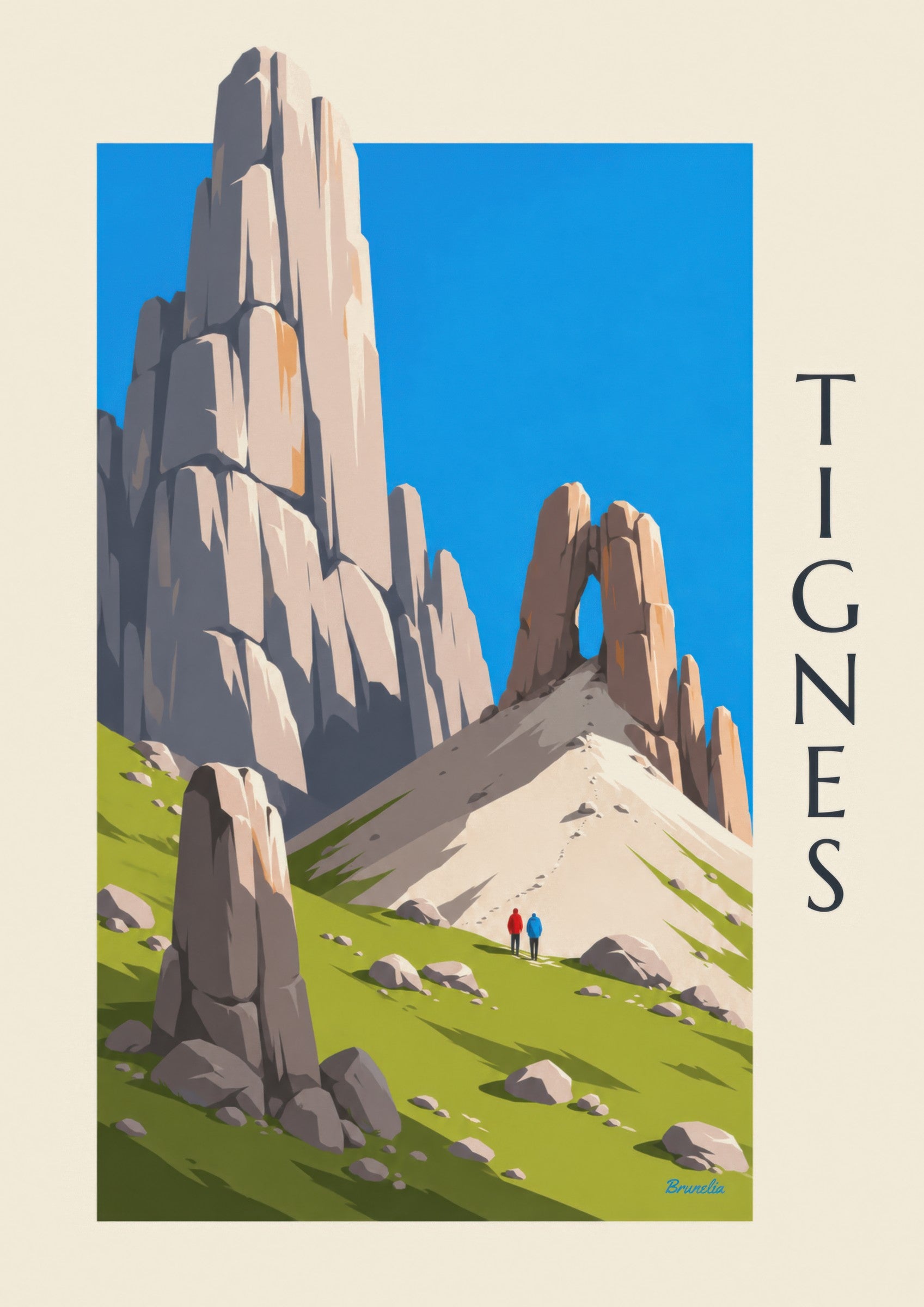 Poster Tignes, de Aiguille Percée: detail in close-up