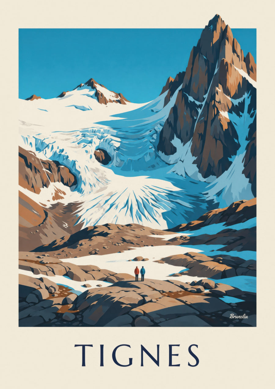Poster Tignes, Grande Motte en Grande Casse in de zomer