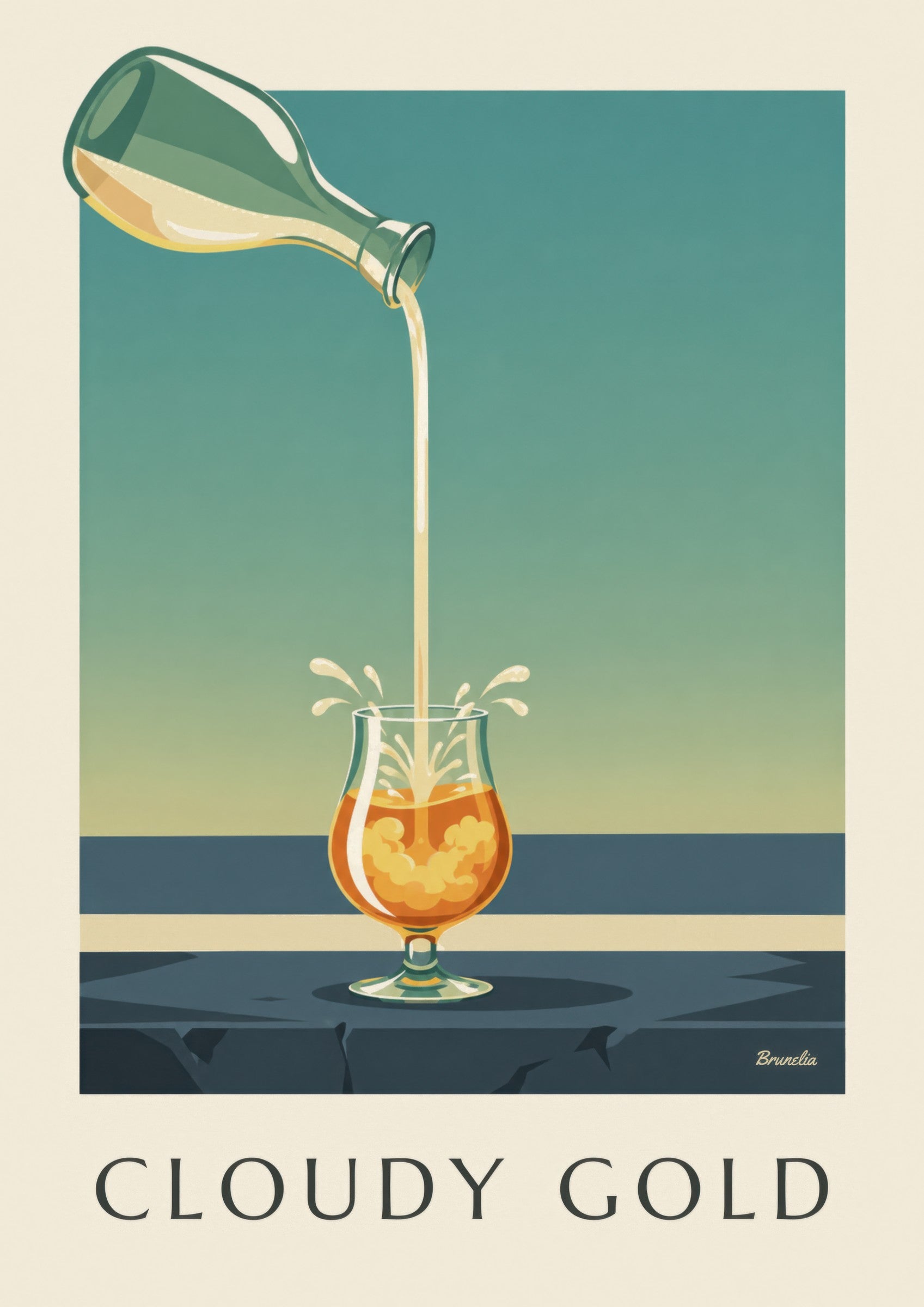 Affiche pastis et eau fraîche: detail in close-up