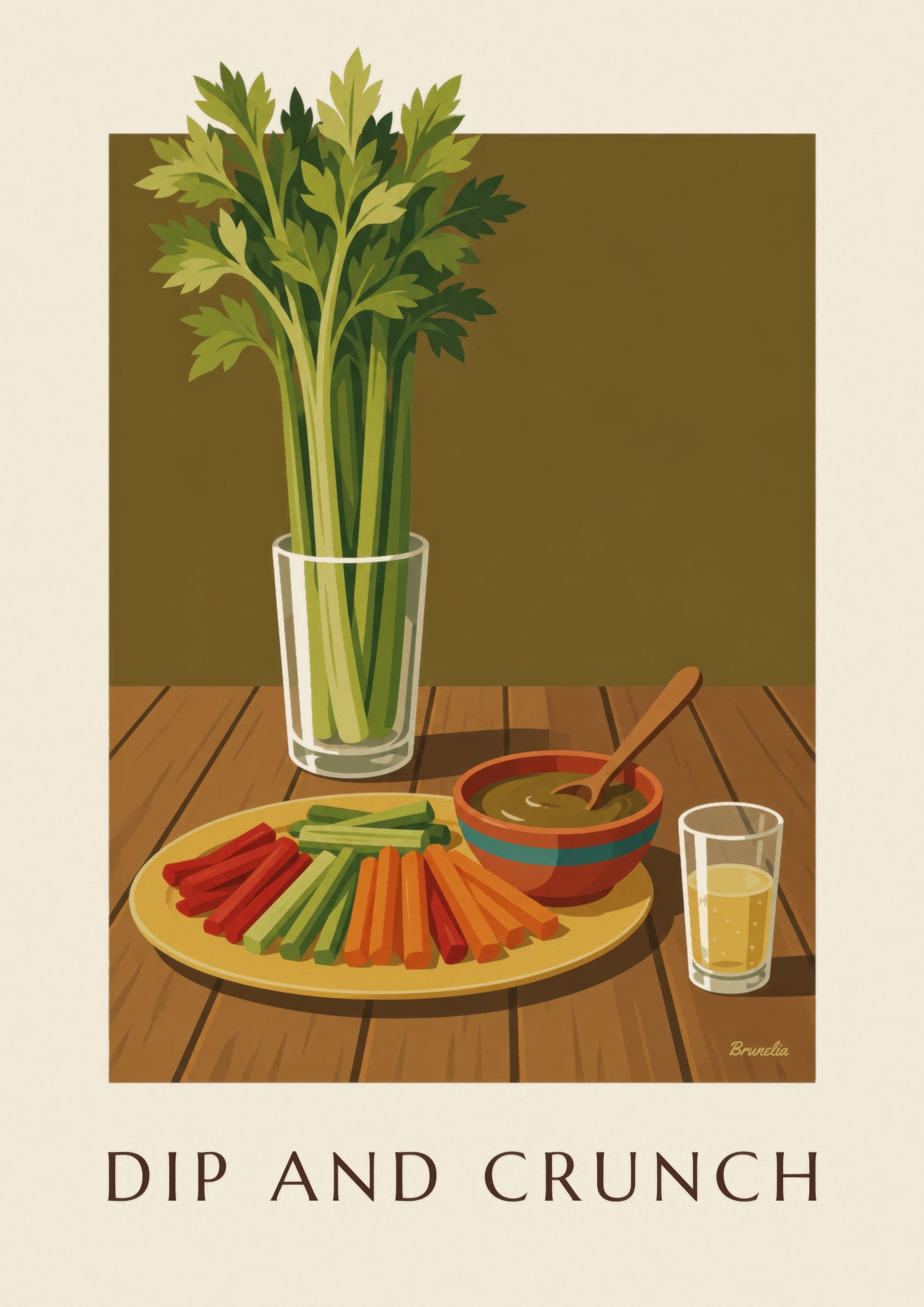 Affiche anchoïade et légumes croquants: detail in close-up