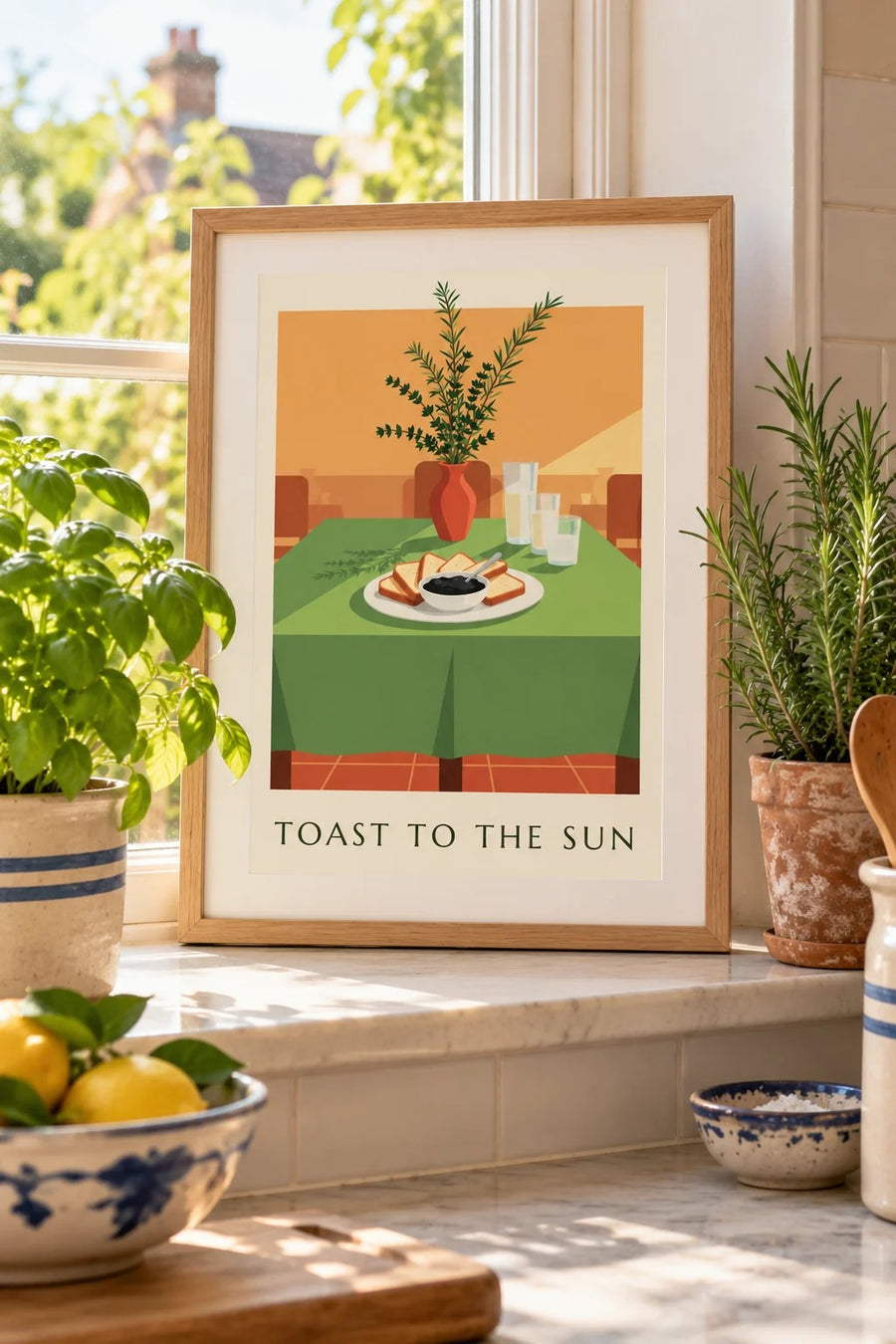 Affiche tapenade noire et toasts pour l'apéritif : petit format A4 encadré