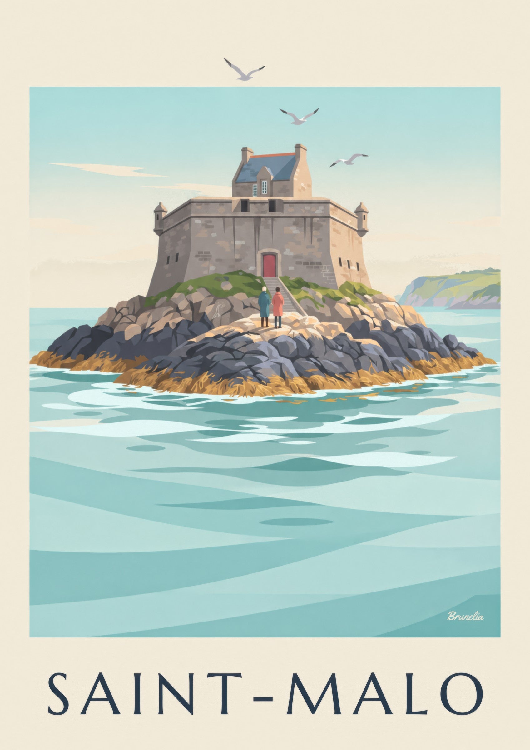 Poster van Fort Petit Bé in Saint-Malo: detail in close-up