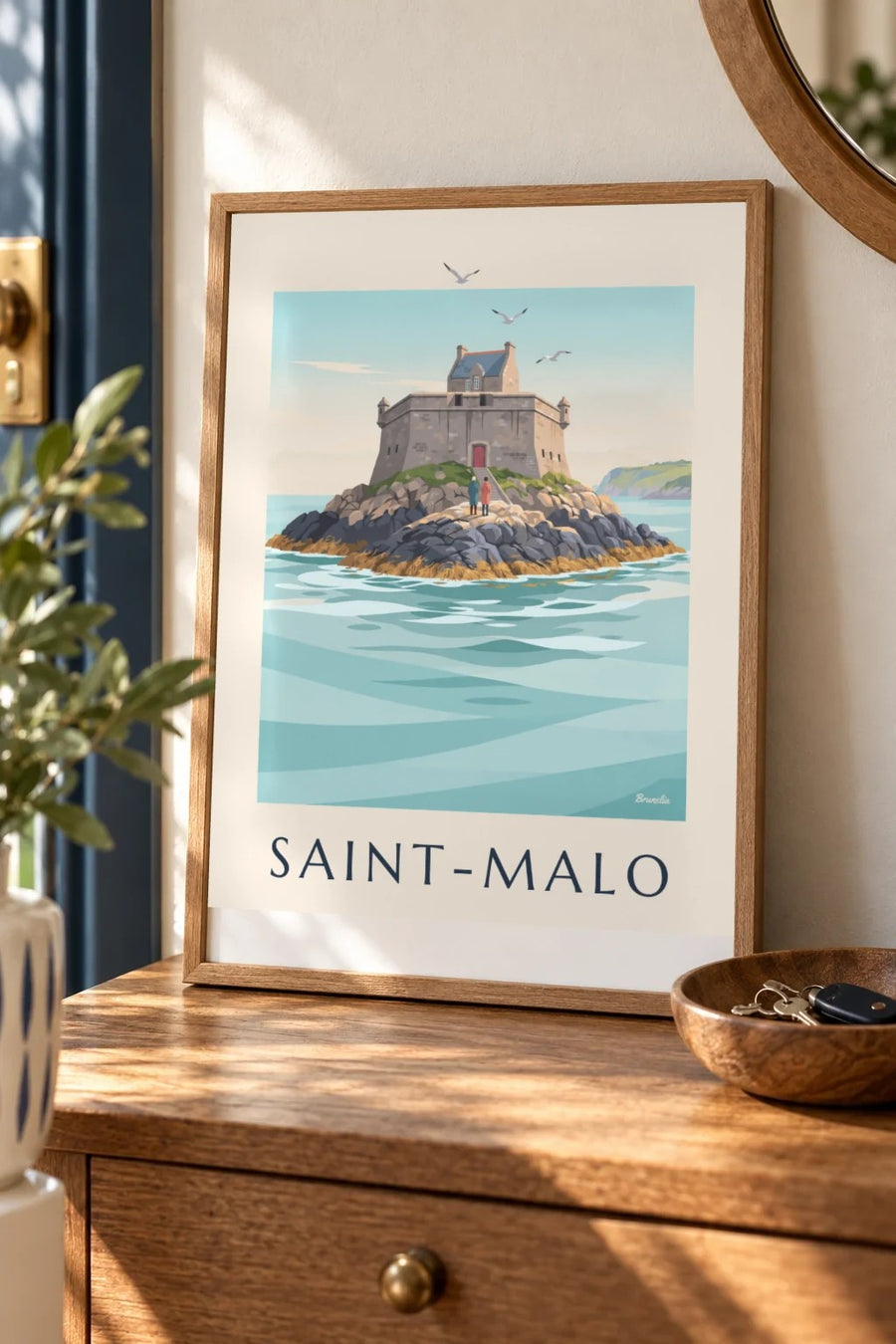 Poster van Fort Petit Bé in Saint-Malo : klein A4-formaat, ingelijst