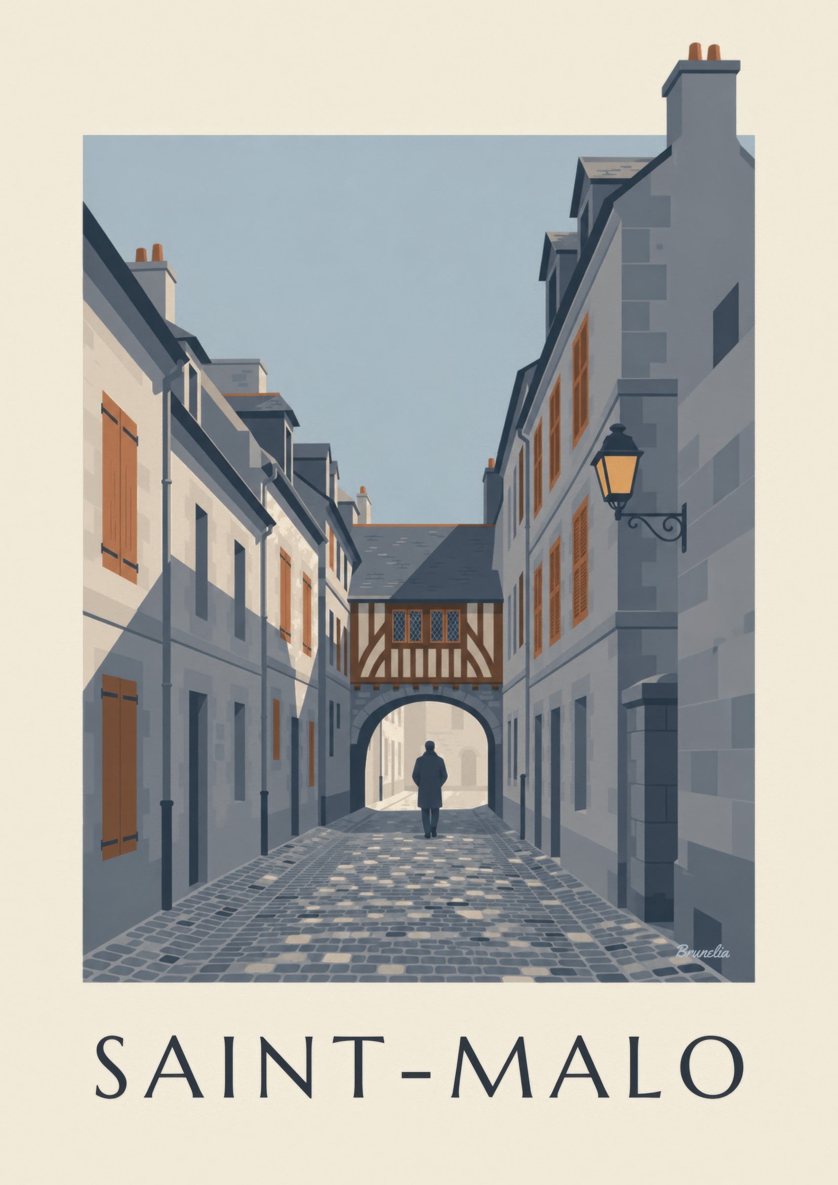 Affiche ruelle de Saint-Malo intra-muros: detail in close-up