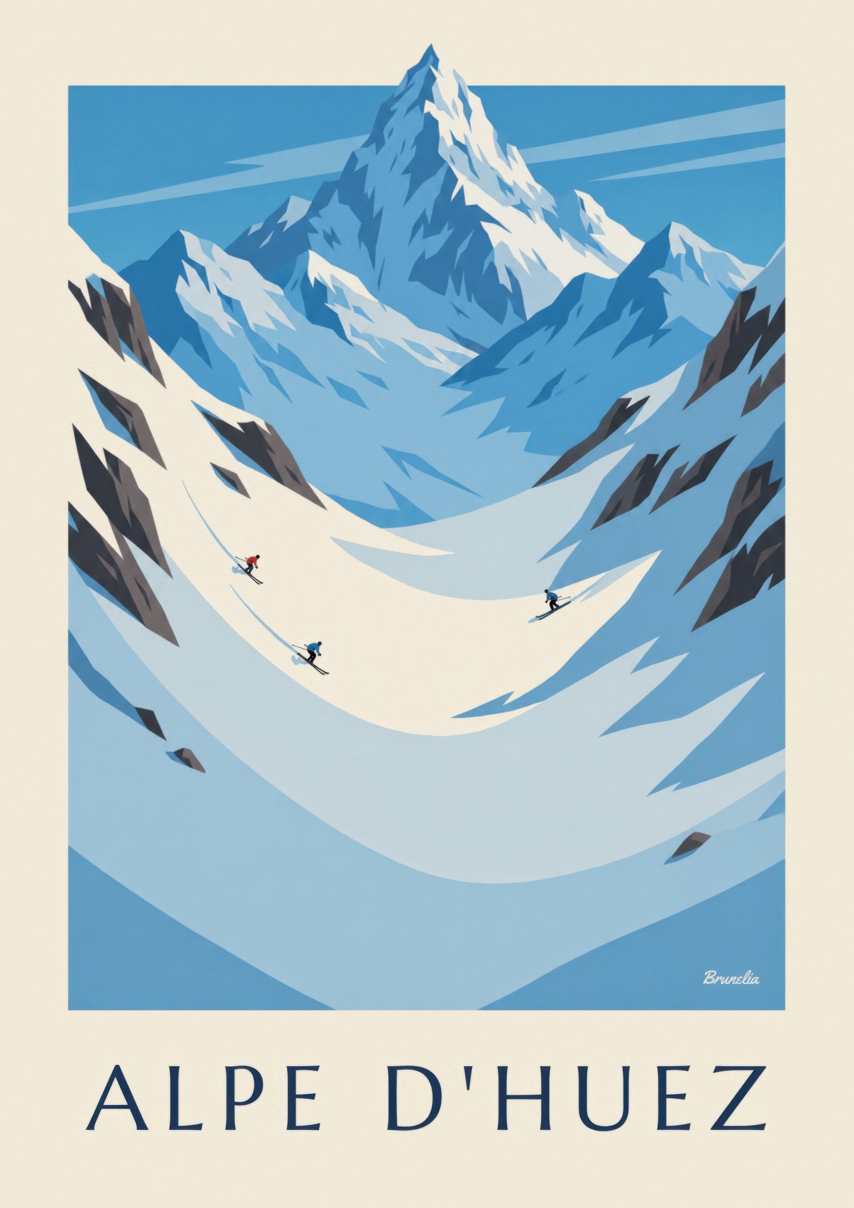 Affiche Alpe d'Huez, glacier de Sarenne et Écrins: detail in close-up