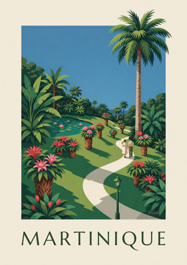 Affiche van Martinique, de Jardin de Balata en bromelia’s