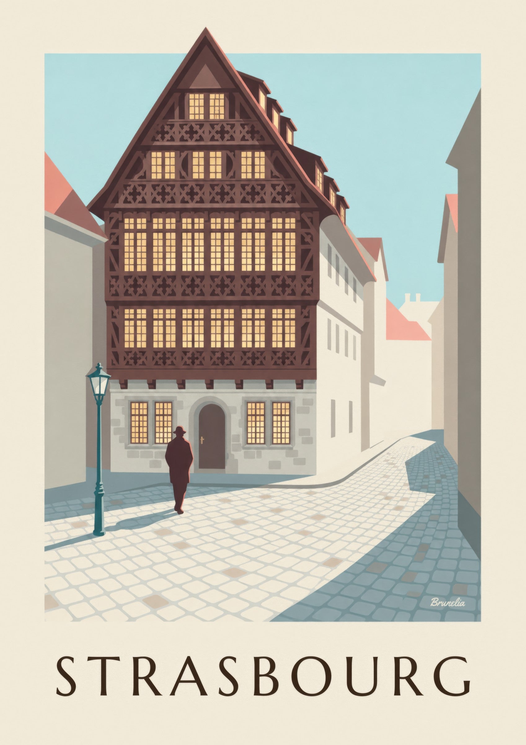 Affiche Maison Kammerzell à Strasbourg: detail in close-up