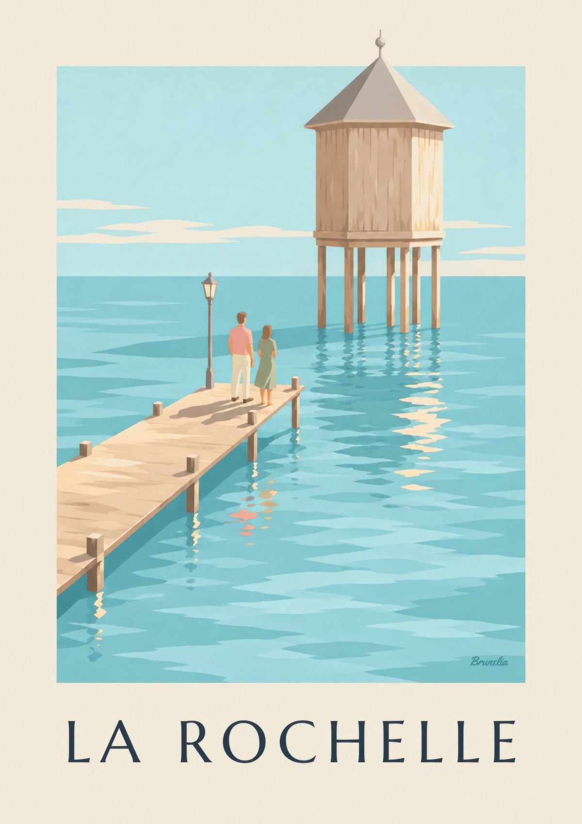 Poster van de vuurtoren van Bout du Monde in La Rochelle