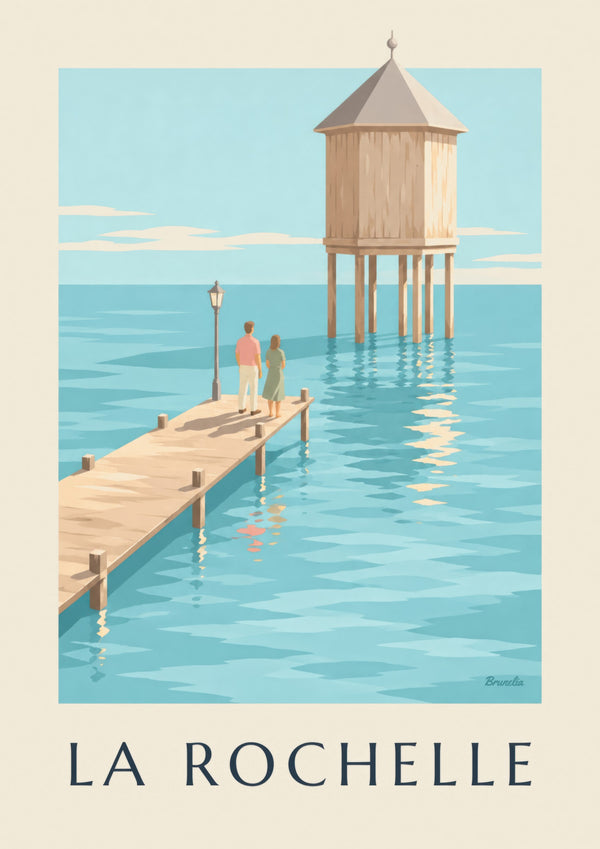 Poster van de vuurtoren van Bout du Monde in La Rochelle