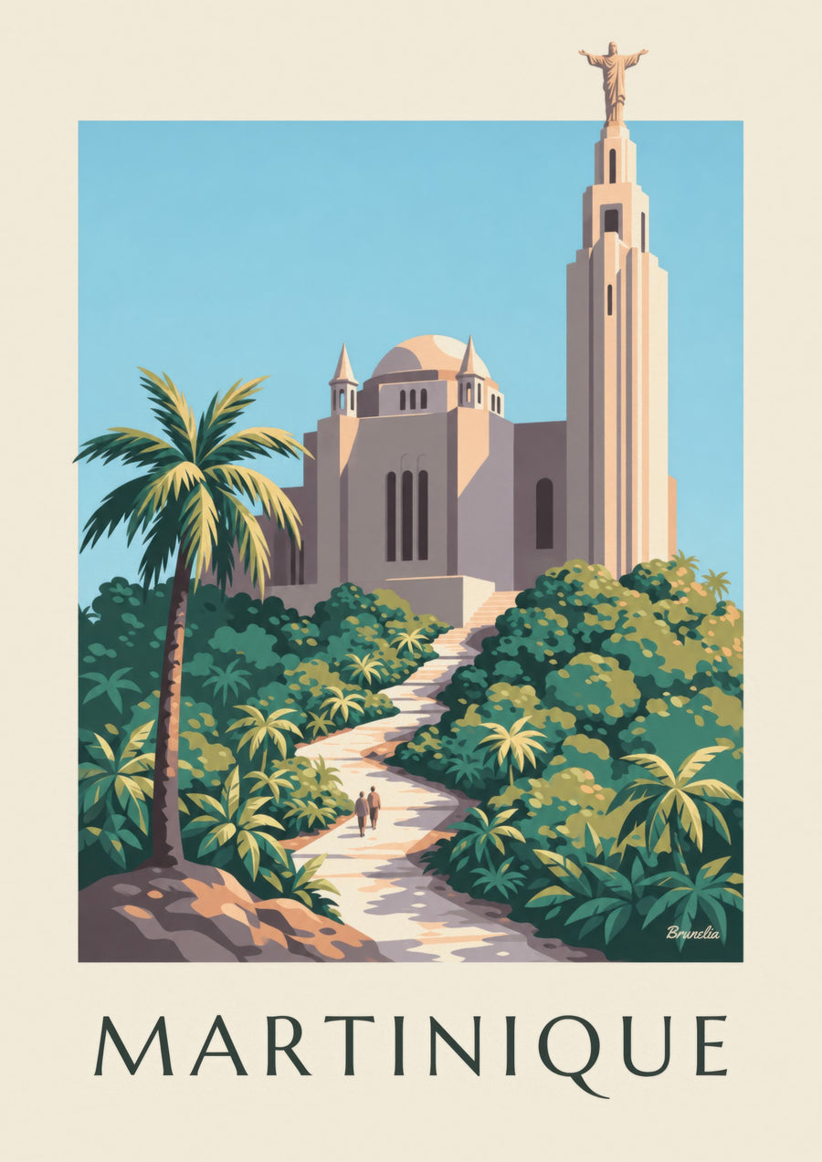 Poster van Martinique, de Sacré-Cœurkerk van Balata