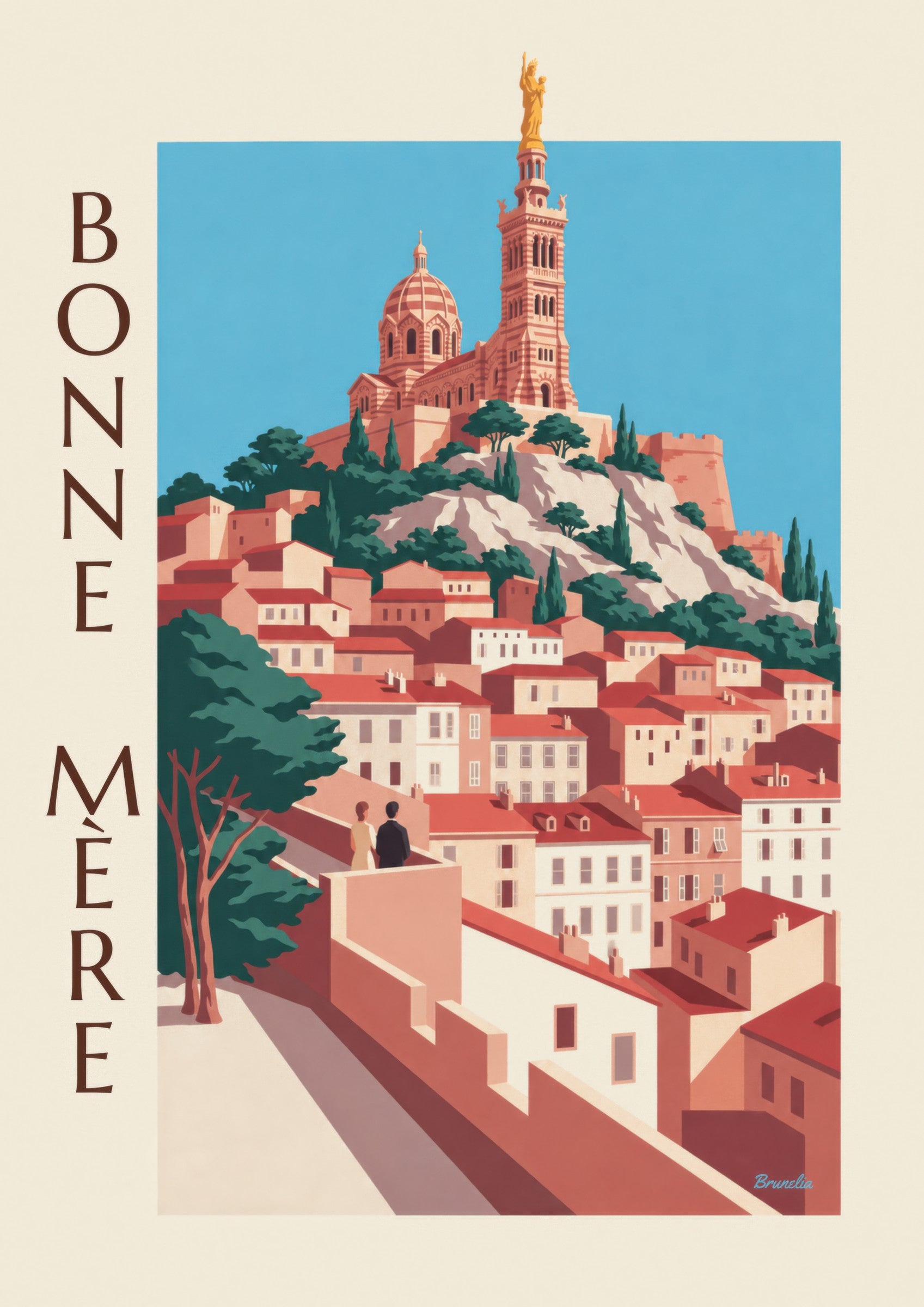 Poster Notre-Dame-de-la-Garde in Marseille: detail in close-up