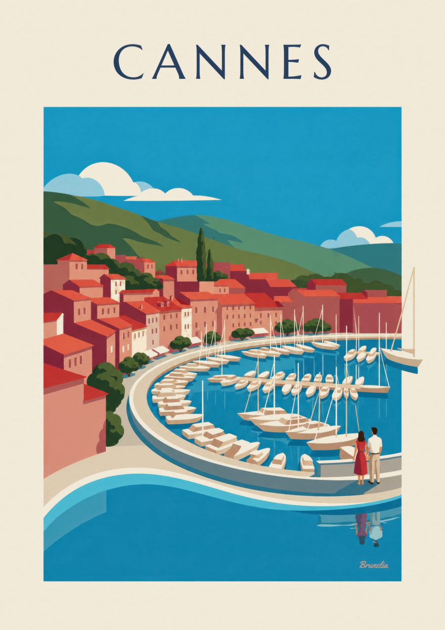 Poster van de baai van Cannes, gezien vanaf Le Suquet