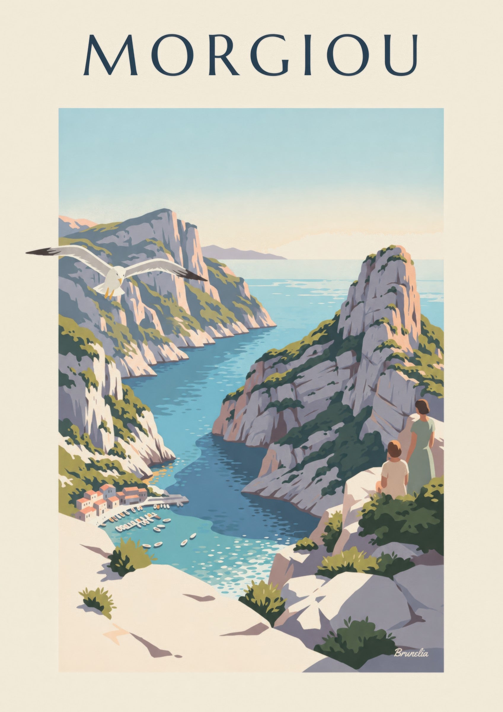 Affiche calanque de Morgiou à Marseille: detail in close-up