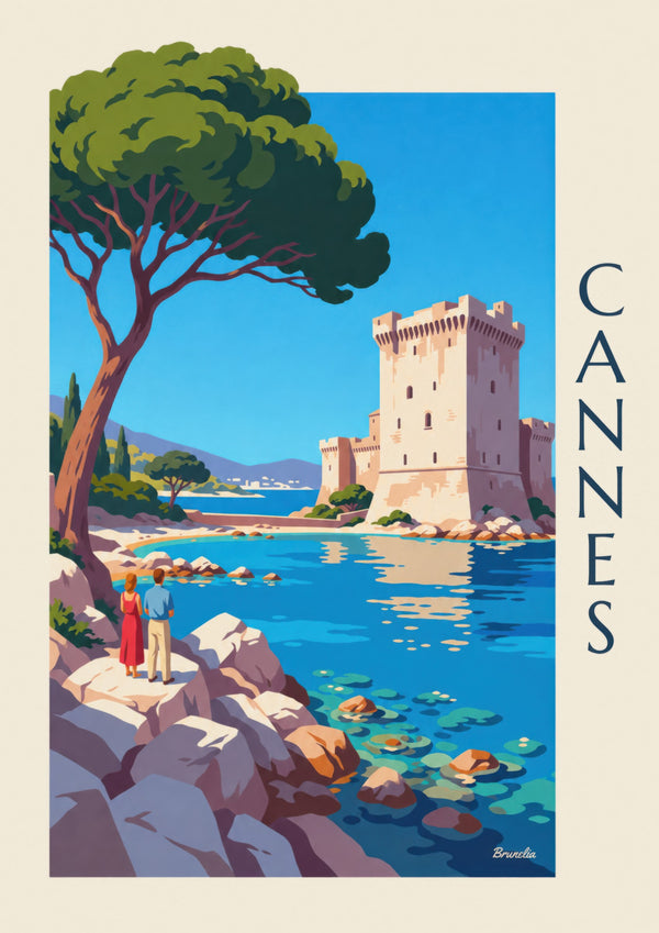 Affiche van het versterkte klooster van Saint-Honorat