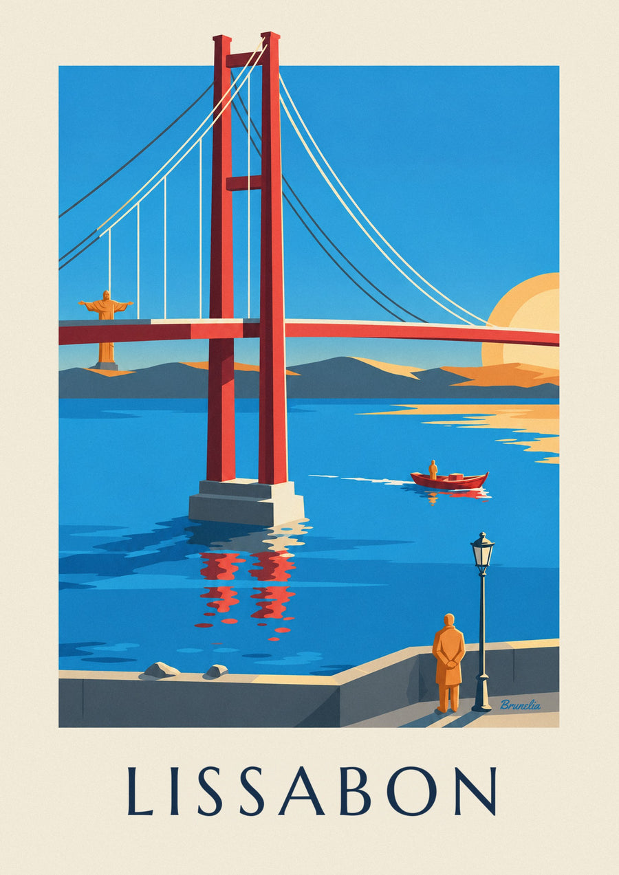 Poster 25 de Abrilbrug over de Taag in Lissabon
