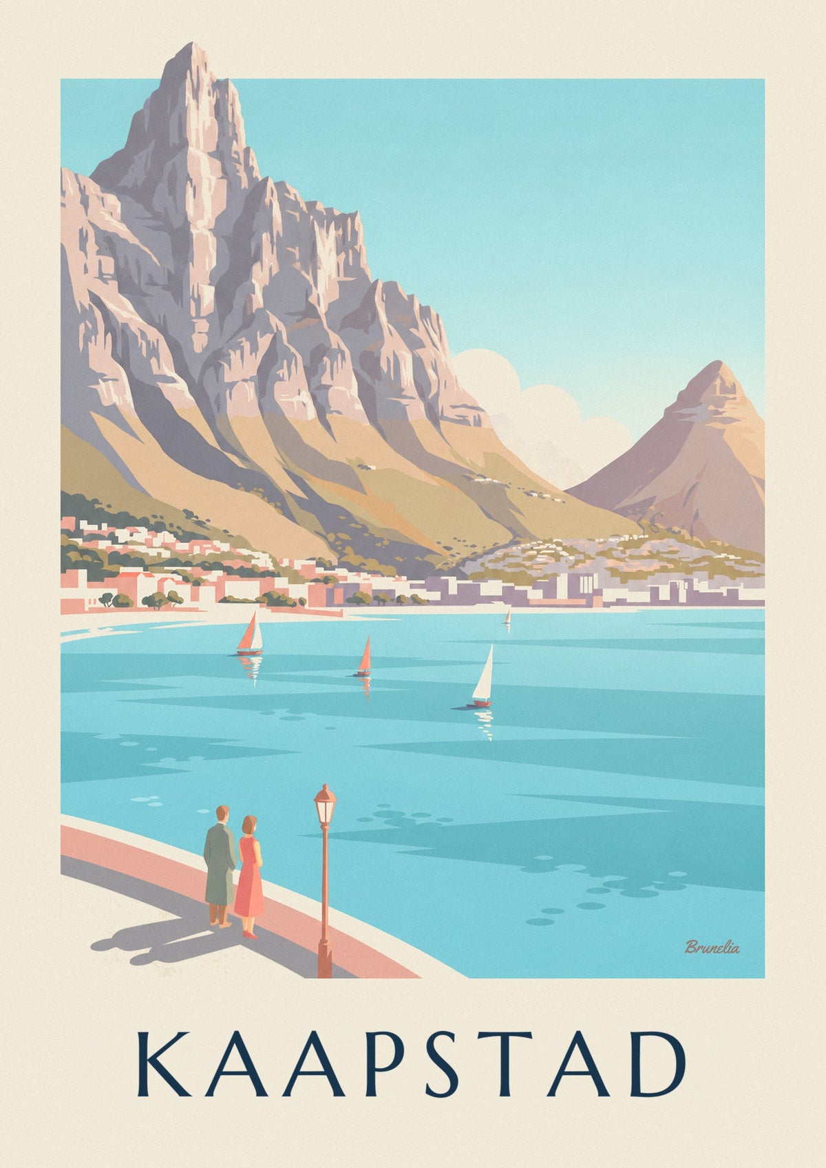 Poster Tafelberg en Lion's Head in Kaapstad