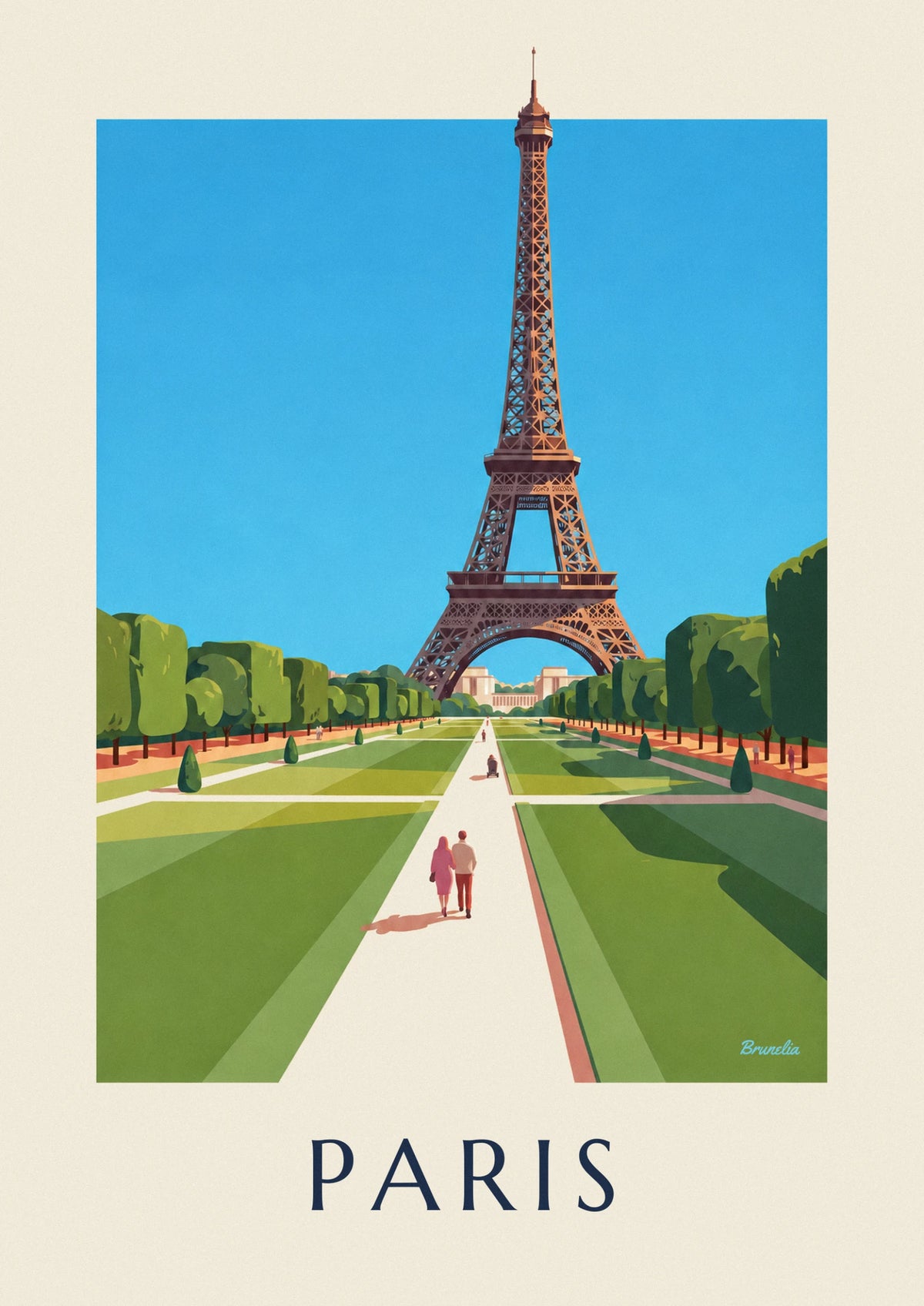 Eiffel Tower from the Champ-de-Mars lawns poster