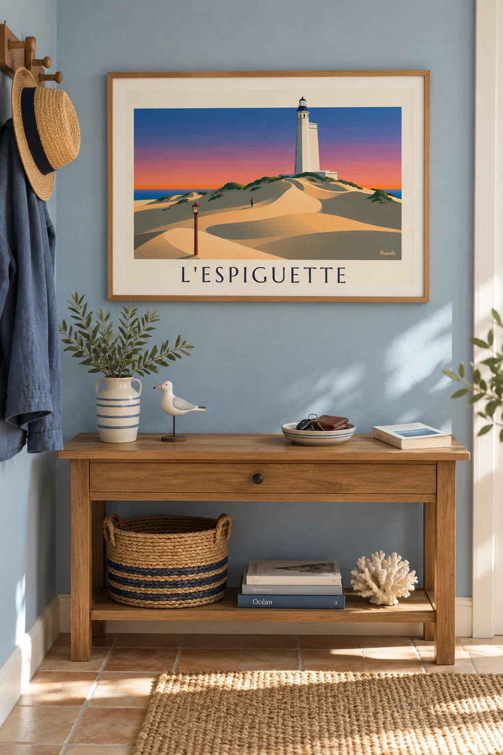 L’Espiguette beach sunset poster on the wall