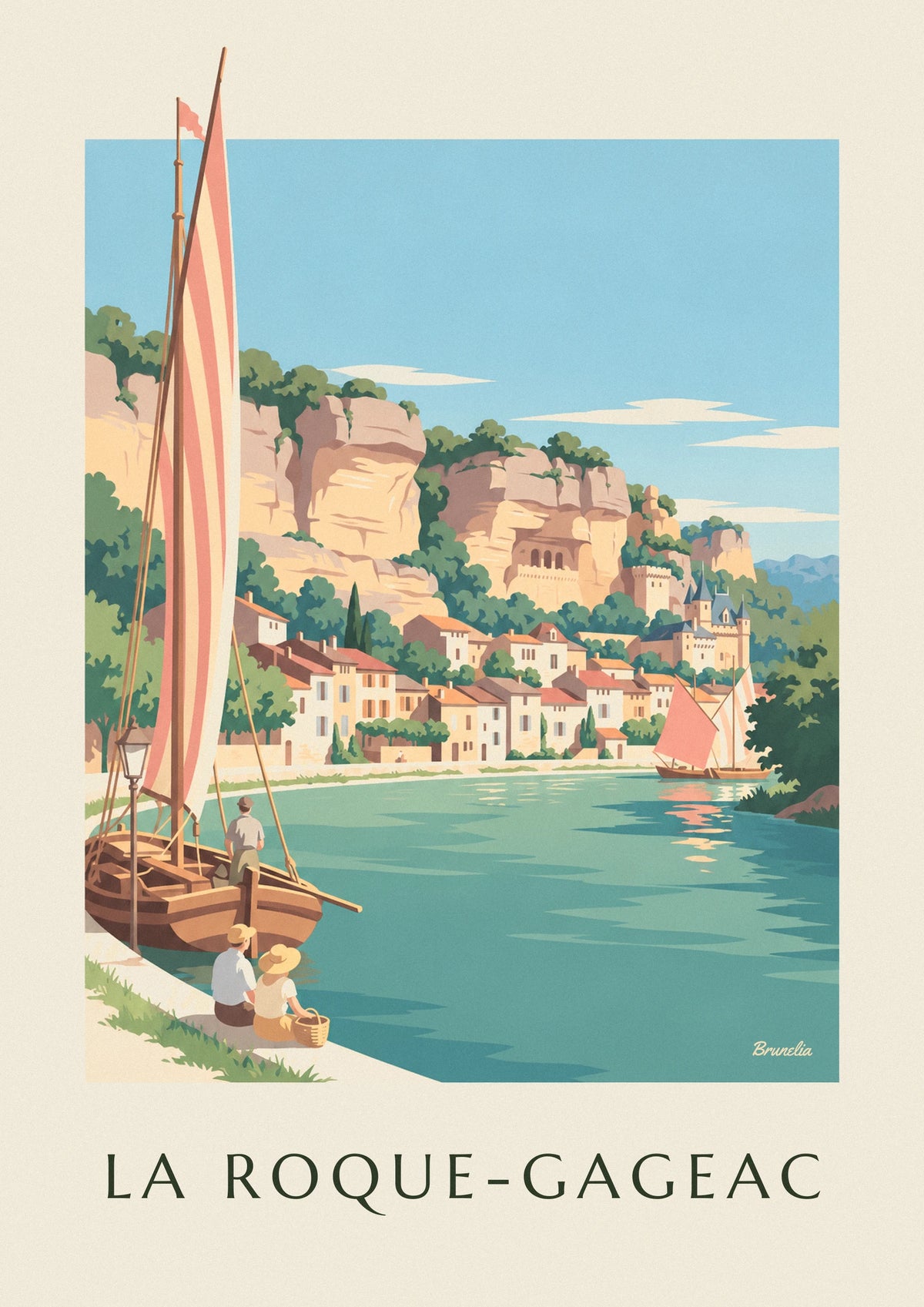 La Roque-Gageac village on the Dordogne poster