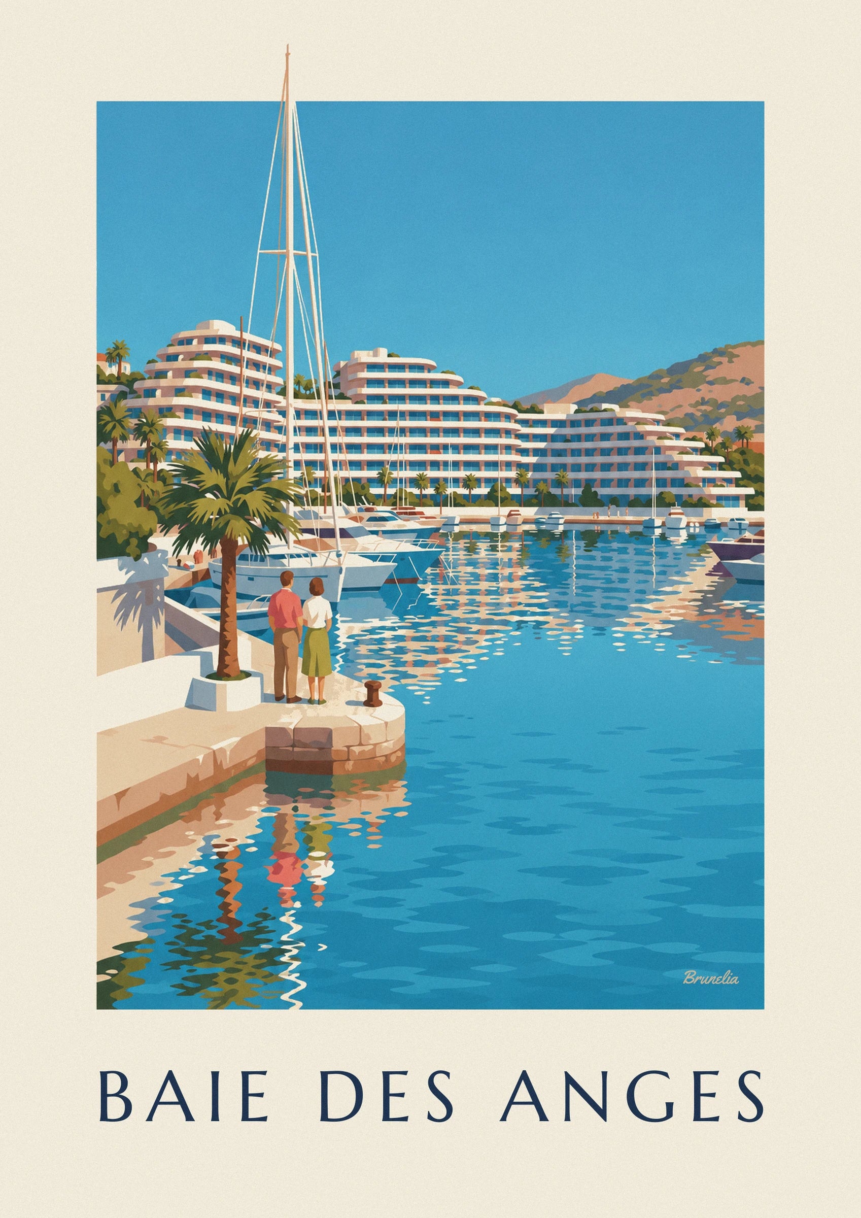 Poster jachthaven Baie des Anges in Villeneuve-Loubet: detail in close-up