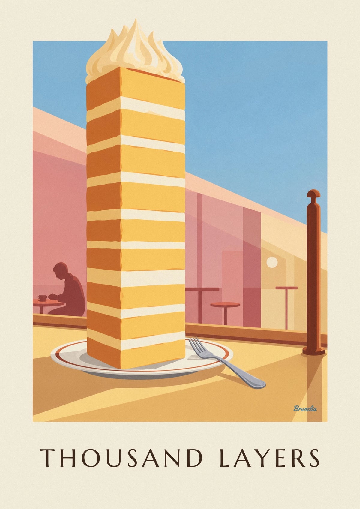 Affiche part de millefeuille à la vanille en pâtisserie