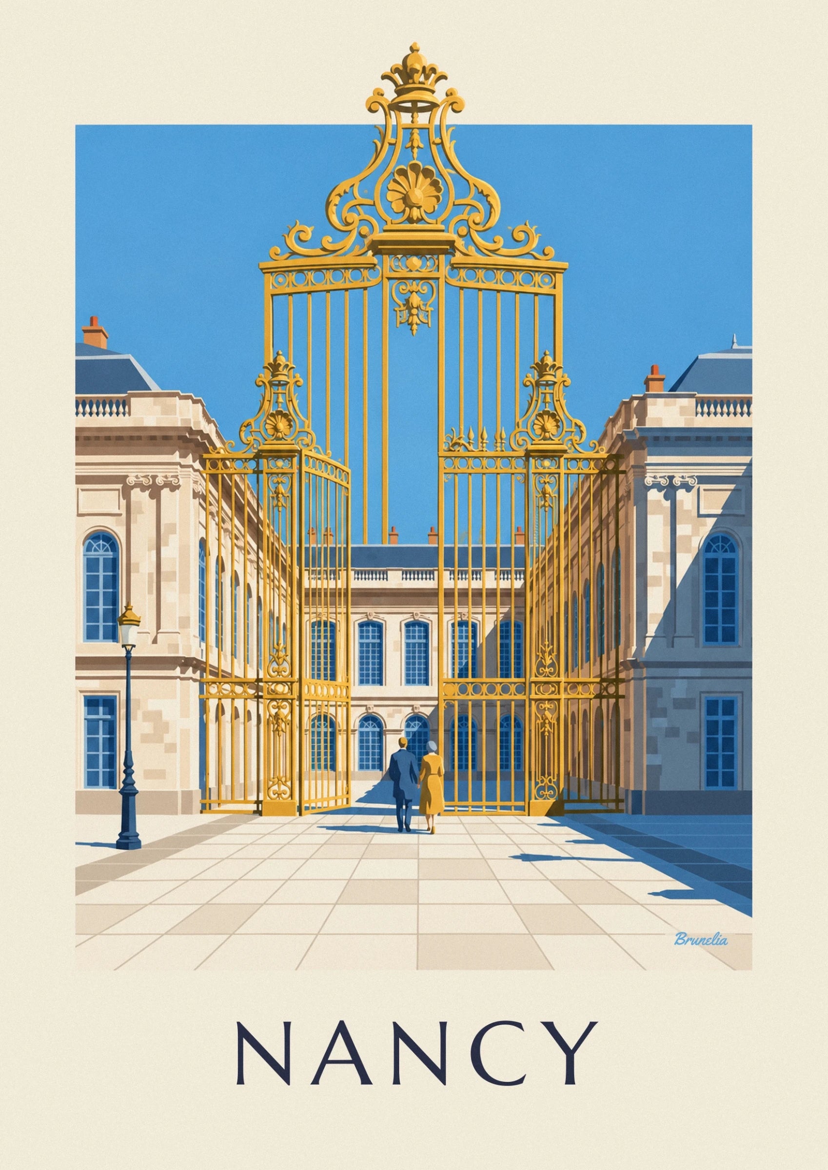 Les volutes dorées et le motif en coquille des grilles de la place Stanislas