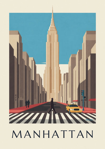 Affiche carrefour et passage piéton à Manhattan : l'affiche entière