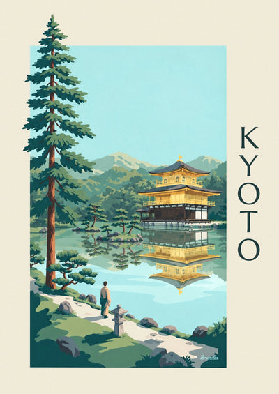 Poster Gouden Paviljoen Kinkaku-ji in Kyoto: de hele poster