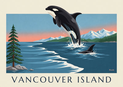 Poster orka en bergen van Vancouver Island in Canada: de hele poster