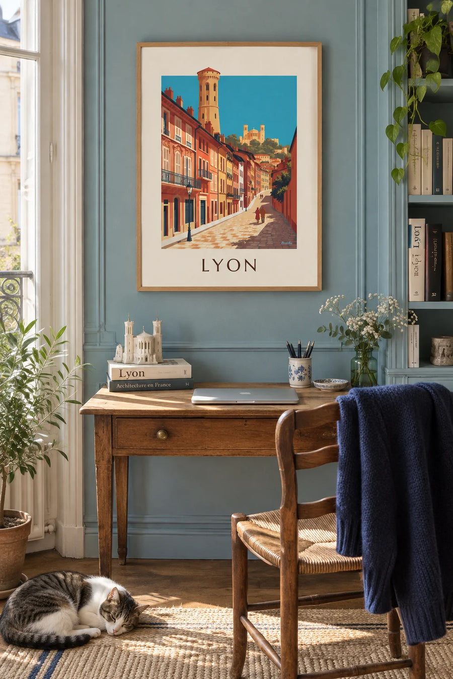 Renaissance facades of Vieux Lyon and Fourvière poster: framed on the wall