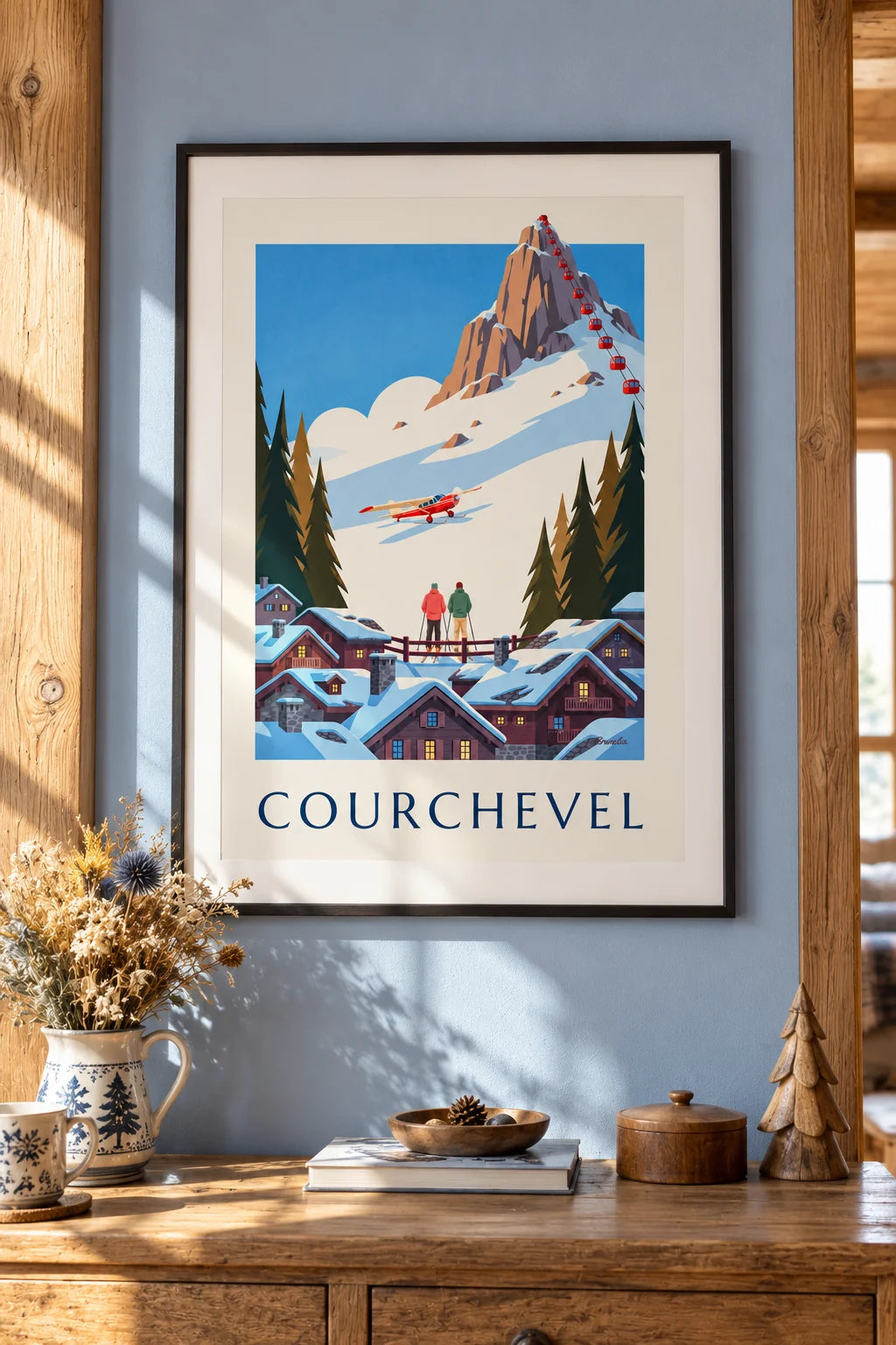 Courchevel 1850 gondola above La Croisette poster on the wall