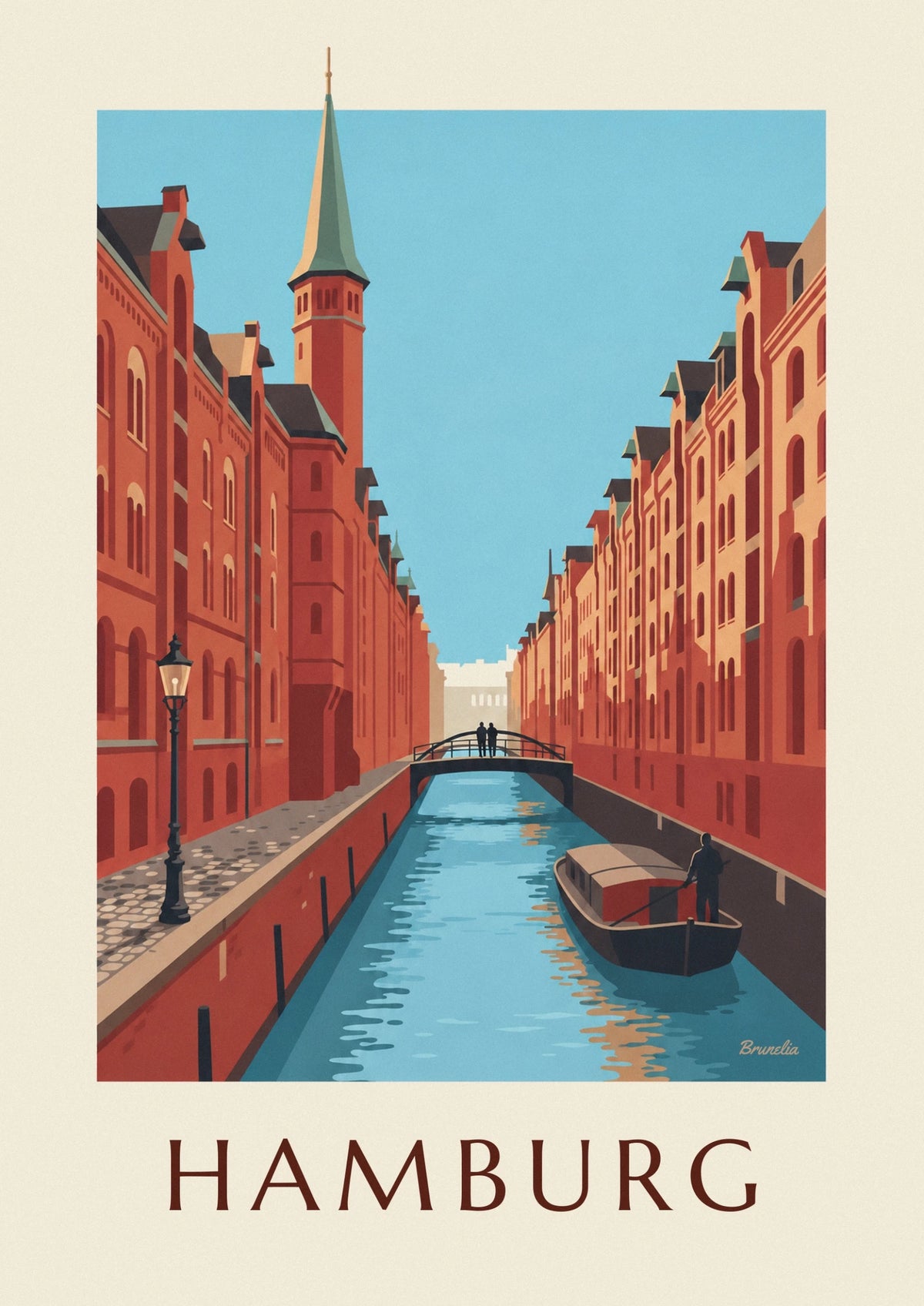 Speicherstadt warehouses in Hamburg poster